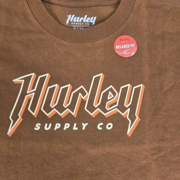 Hurley Supply Co Mens X Large Brown Relaxed Fit Cotton T Shirt - Picture 6 of 8
